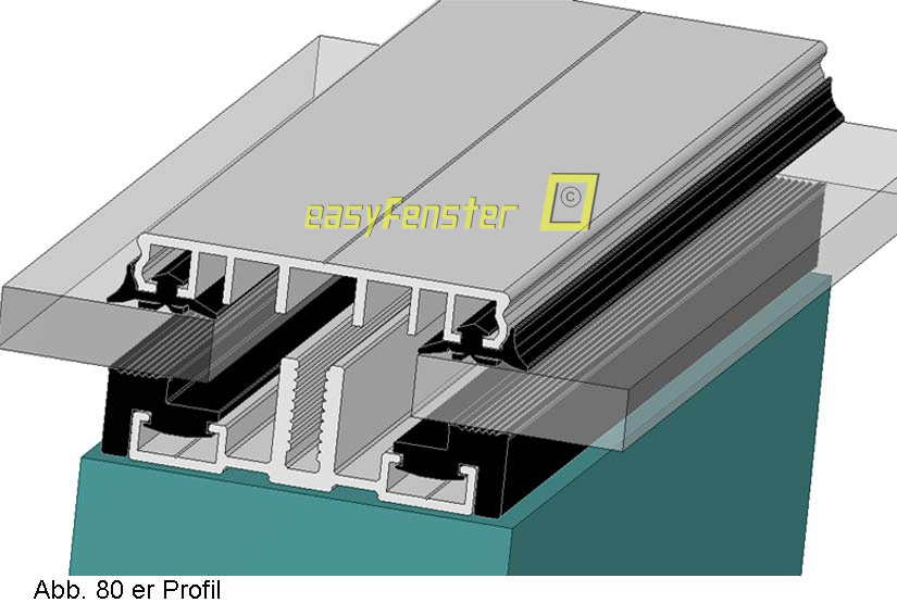 Verlegeprofil Alu für VSG u. Isolierglas 60 mm ...